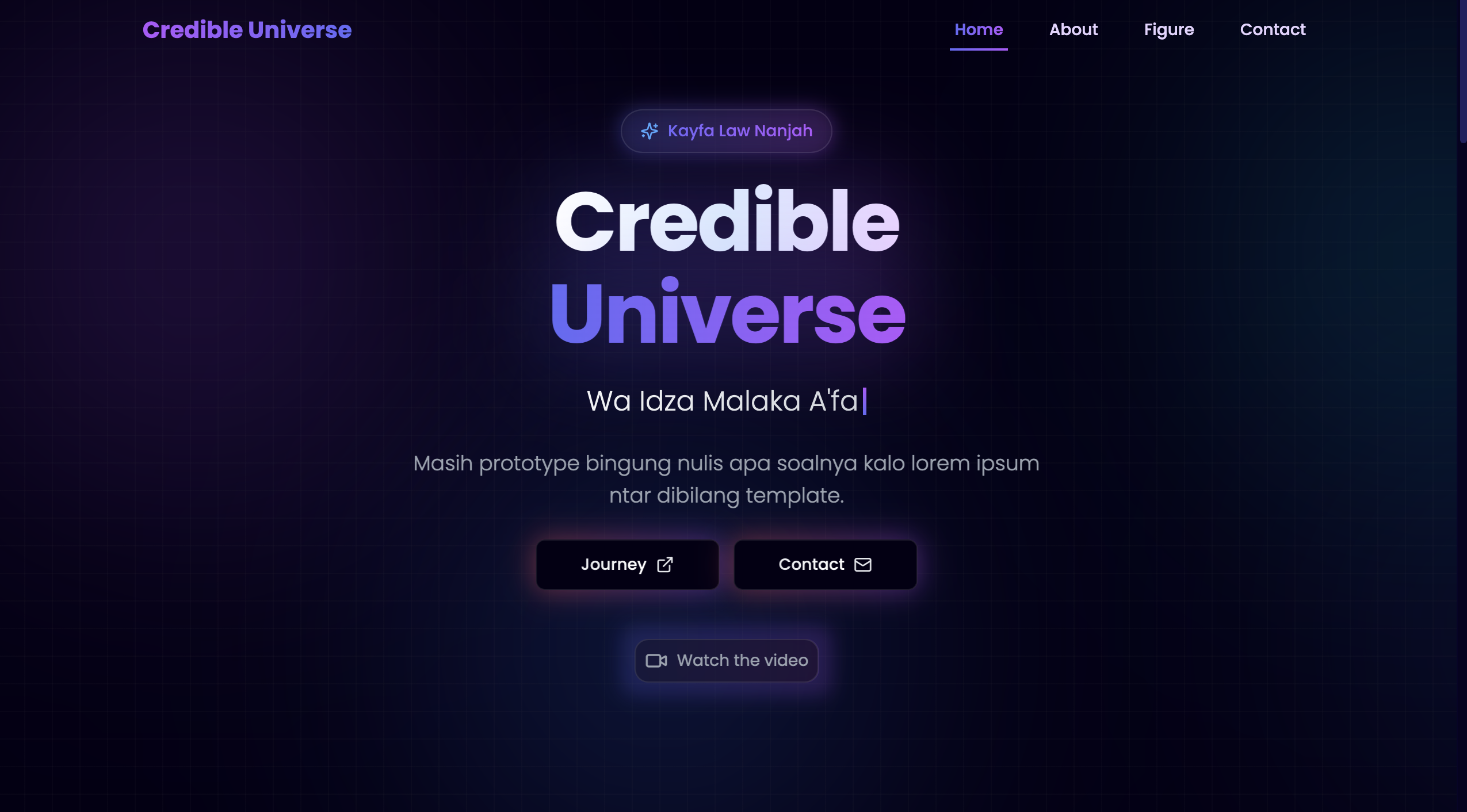 Screenshot of Credible Universe